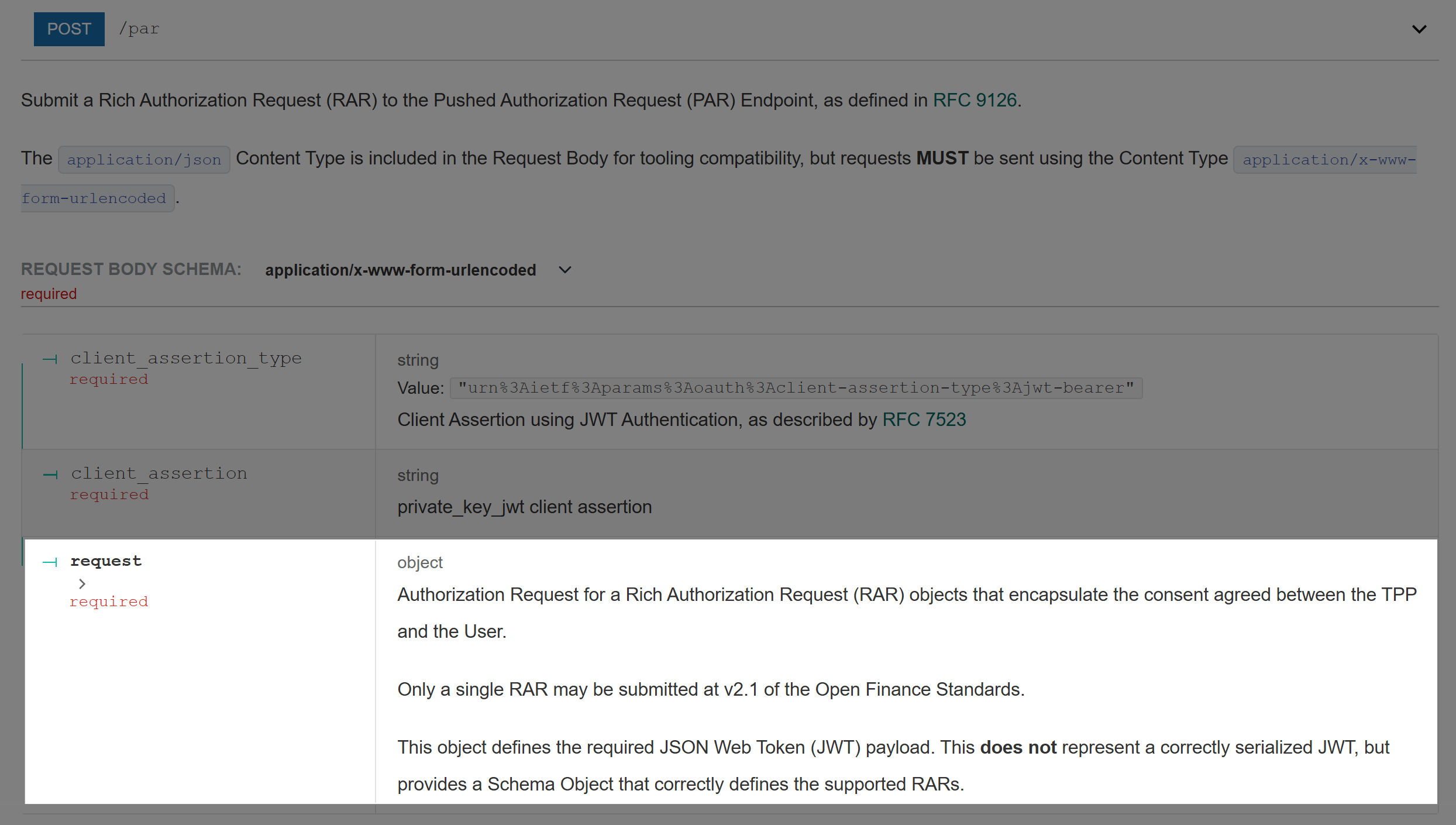Request JWT highlighted in the PAR flow